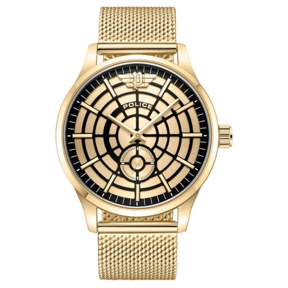 Police Stainless Steel Dress Watch Men Gold Watches